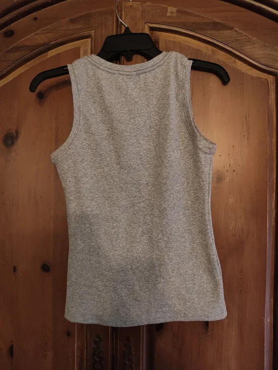 Loewe Gray Ribbed Tank with Black Anagram